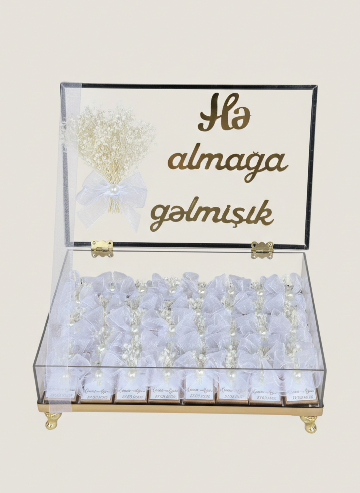 Engagement Chocolate Gift Set, Qız Evi Sokolad Paylaması, Personalized Marriage Proposal Gift, Custom Laser-Cut Chocolate Box, Luxury Azerbaijani Wedding Favors, 40 Piece Milk Chocolate Box, Acrylic Engagement Keepsake.