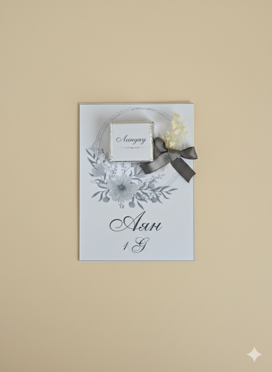 Customized Floral Event Favor with Chocolate | Personalized Wedding/Engagement Gift