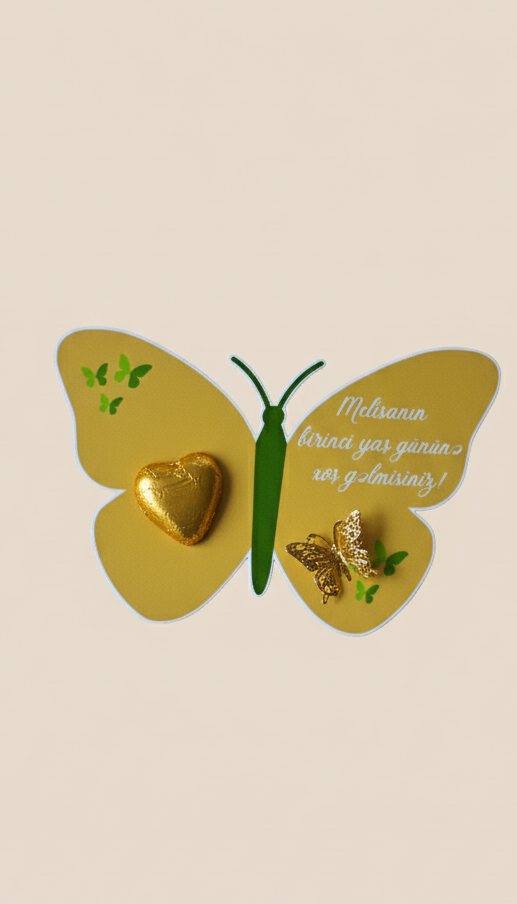 Decorative butterfly wall art on a beige background