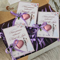 Happy Engagement Day! Pink Heart-Shaped Chocolate Cards