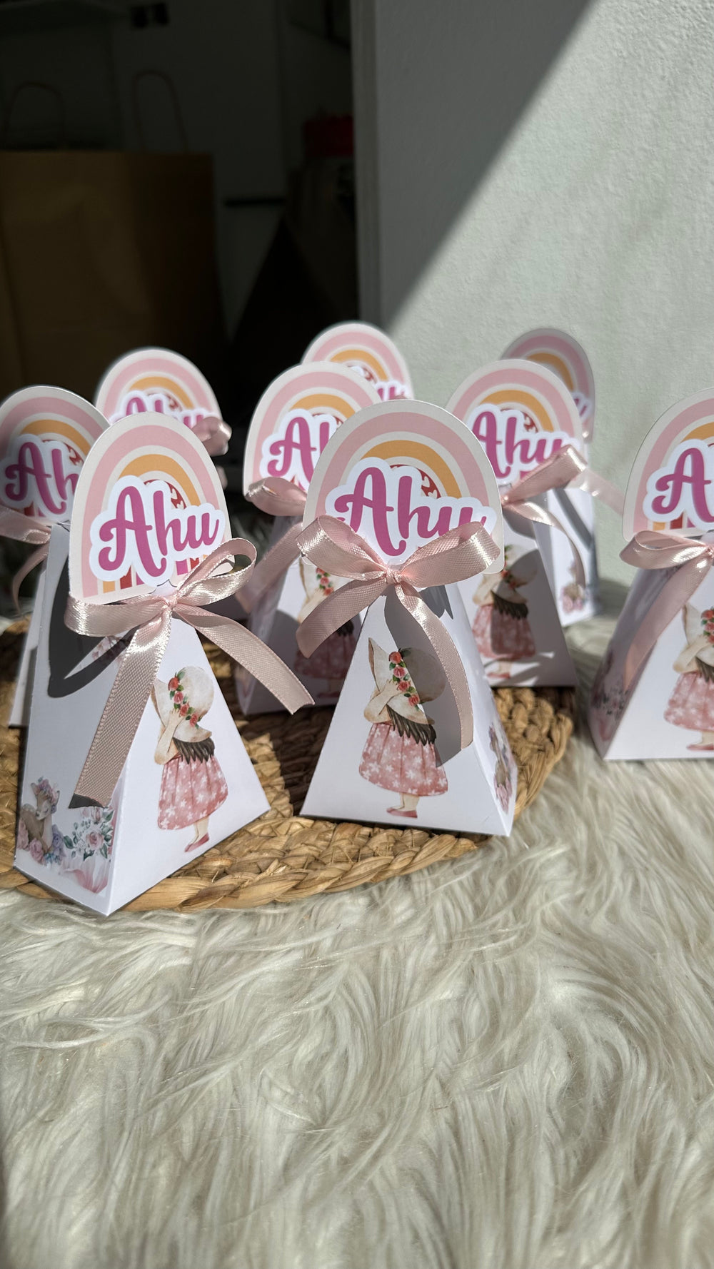Boho Girl Baby Shower Pyramid Favour Box — Personalised Chocolate Gift — Chocoodad Baku
