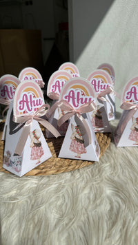 Boho Girl Baby Shower Pyramid Favour Box — Personalised Chocolate Gift — Chocoodad Baku