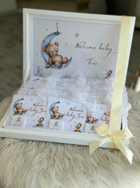 White Newborn Chocolate Box — Personalised Chocolate Gift — Chocoodad Baku