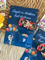 Personalized Birthday Favor Cards – Custom Boy Car Toy & Girl’s Labubu Hair Accessory Sets – Handcrafted Chocolate & Toy Gift Cards