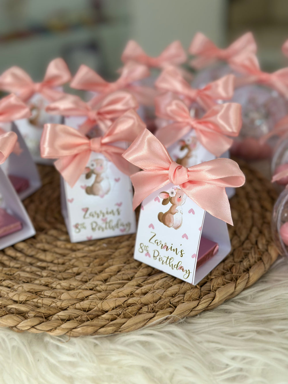 Boho Girl Shadow Box Bonbon Set — Pastel Baby Shower Display Gift — Chocoodad Baku