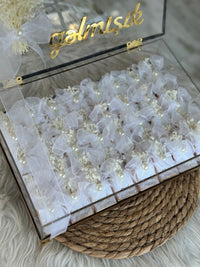 Yes Day Acrylic Khoncha Chocolate Box — White Organza Wedding Favour — Chocoodad Baku