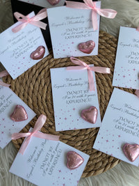 Funny 30th Birthday Chocolate Card — Pink Heart & Velvet Bow — Chocoodad Baku