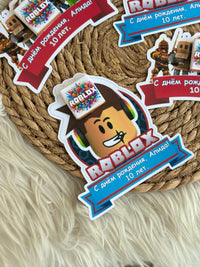 Roblox Theme Birthday Favour Card — Personalised Chocolate Gift — Chocoodad Baku