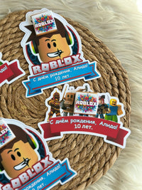 Roblox Theme Birthday Favour Card — Personalised Chocolate Gift — Chocoodad Baku