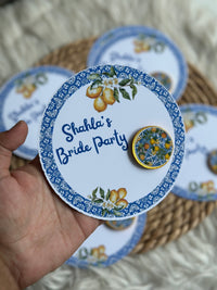 Lemon Amalfi Tile Bride Party Chocolate Favour Card — Bridal Party Gift — Chocoodad Baku