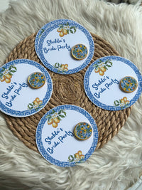 Lemon Amalfi Tile Bride Party Chocolate Favour Card — Bridal Party Gift — Chocoodad Baku