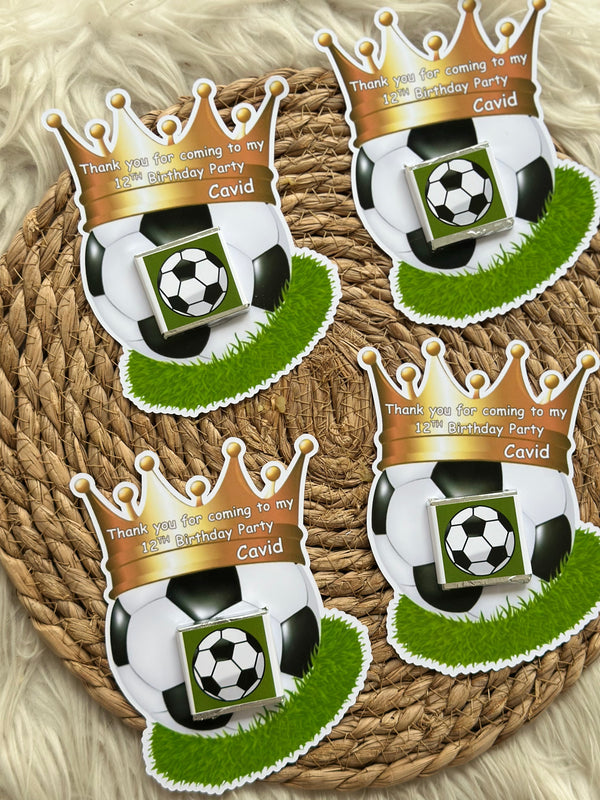 Football Crown Birthday Card — Gold Trophy Chocolate Favour — Chocoodad Baku