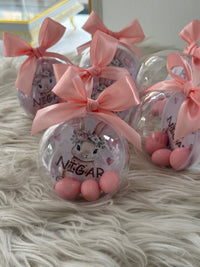 Pink Bunny Dragee Bonbon Dome — Newborn Baby Girl Favour — Chocoodad Baku