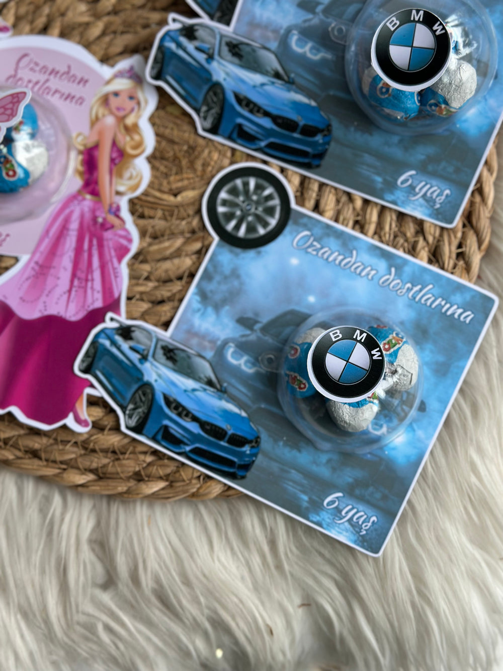 BMW & Barbie Mixed Gifting Chocolate Favour Card — Bonbon Dome — Chocoodad Baku
