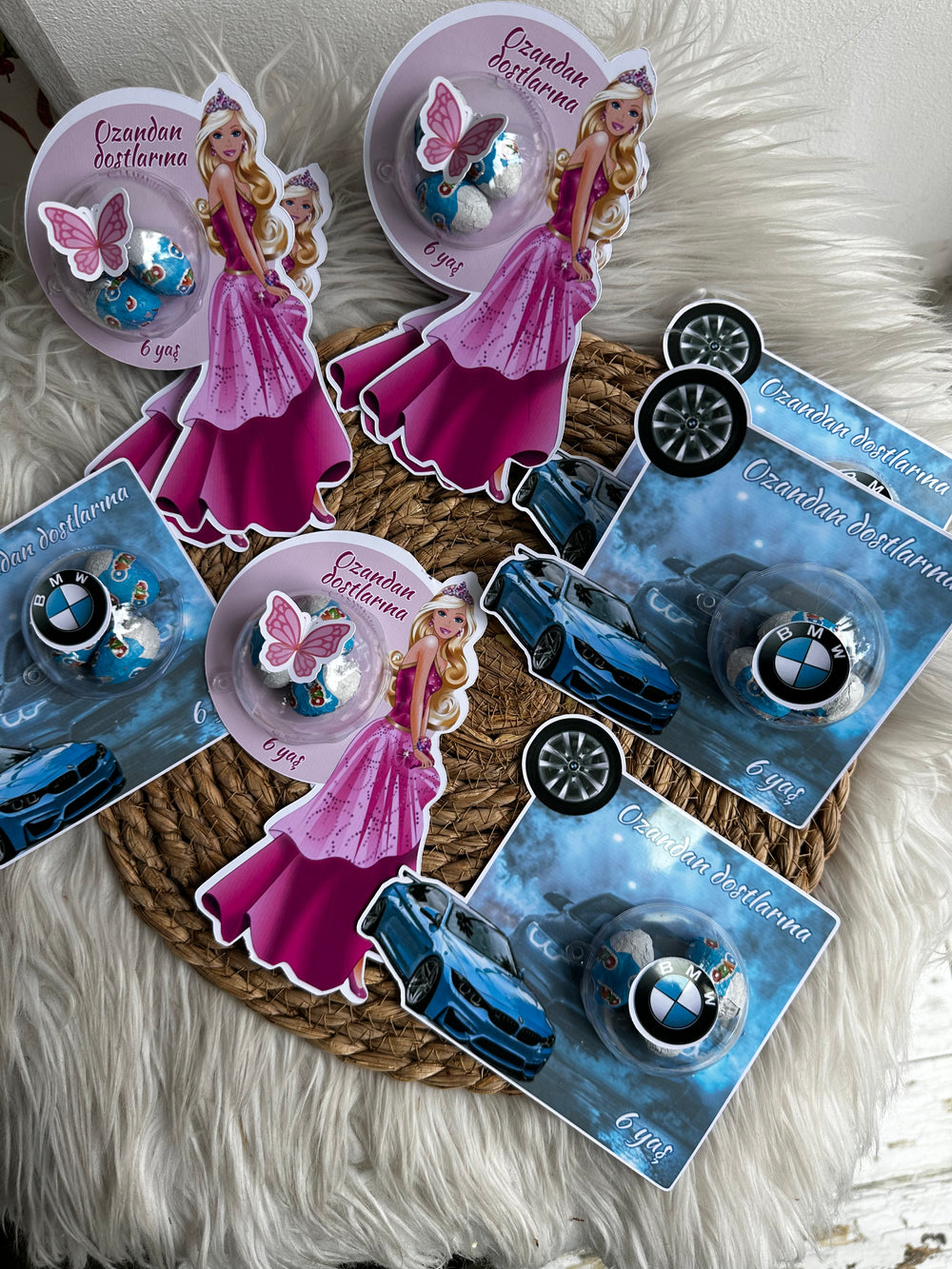 BMW & Barbie Mixed Gifting Chocolate Favour Card — Bonbon Dome — Chocoodad Baku
