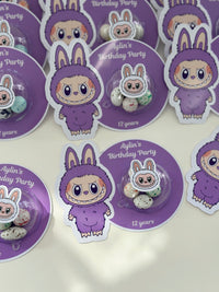 Labubu Purple Birthday Favour Card — Bonbon Dome Personalised Gift — Chocoodad Baku