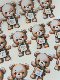 Teddy Bear 1st Birthday Chocolate Card — Azerbaijani Personalised Favour — Chocoodad Baku