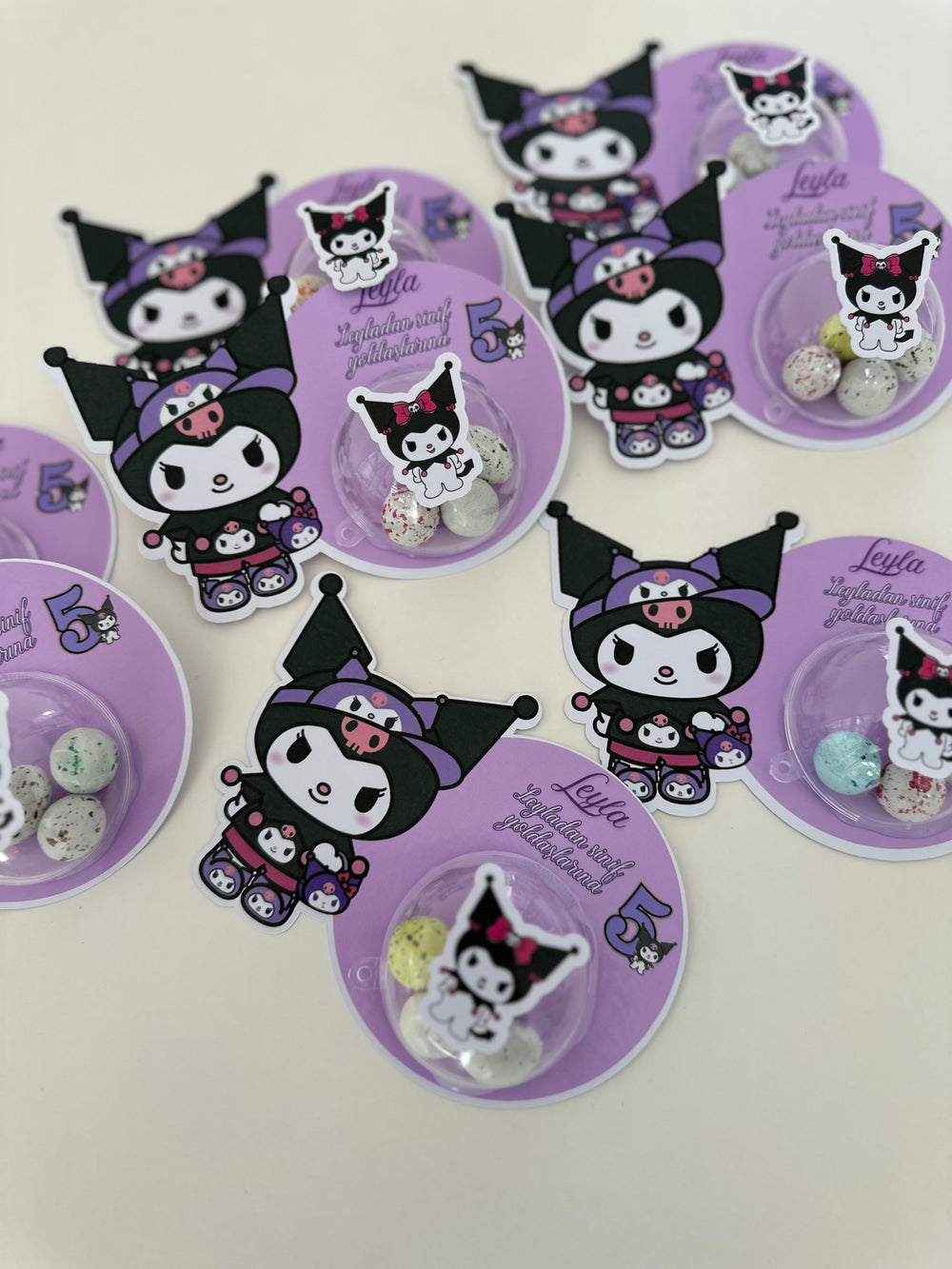 Kuromi Purple Birthday Favour Card — Speckled Bonbon Dome Gift — Chocoodad Baku