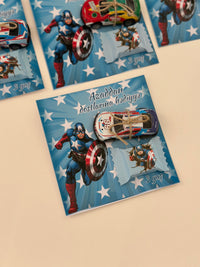 Captain America Birthday Accessory Card — Car Toy + Chocolate Gift — Chocoodad Baku