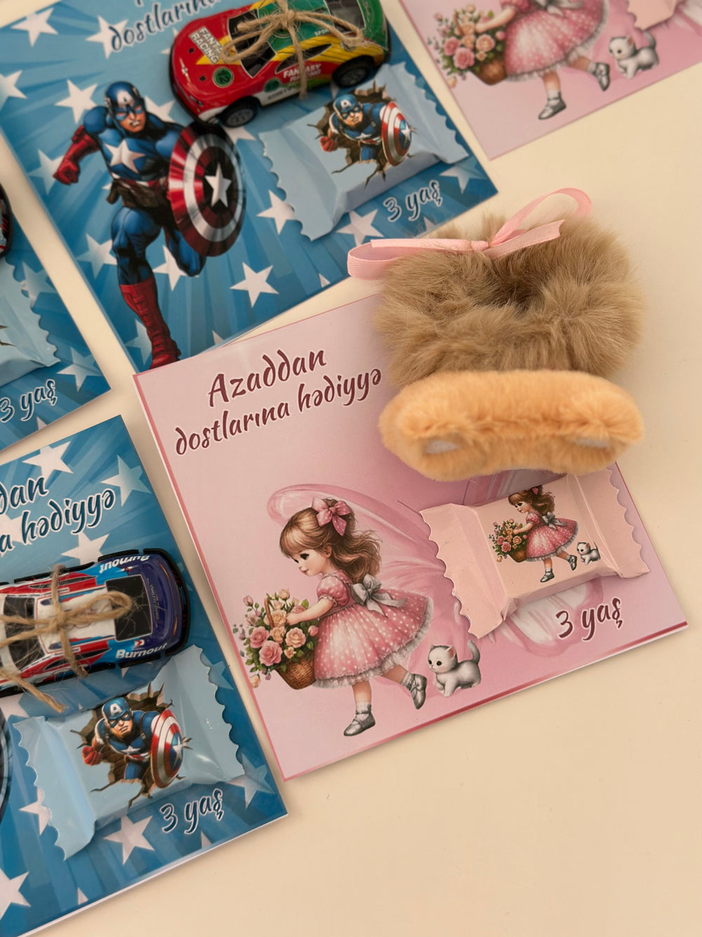 Captain America Birthday Accessory Card — Car Toy + Chocolate Gift — Chocoodad Baku