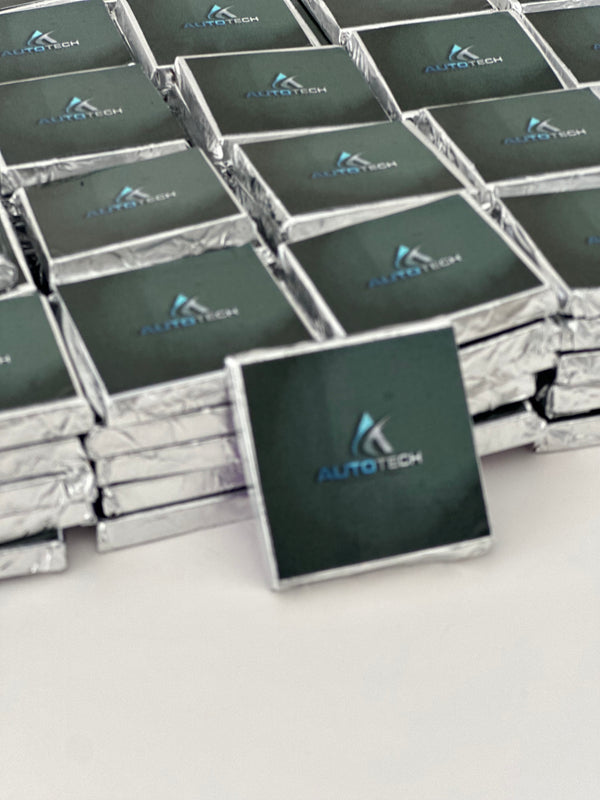 Corporate Logo Chocolate — Custom Branded Foil Wrapped Branded — Chocoodad Baku