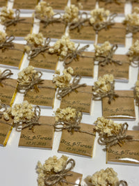 Rustic Kraft Wedding & Engagement Chocolate — Dried Flower & Gold Foil — Chocoodad Baku
