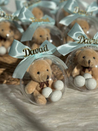 Teddy Bear Plush Newborn Bonbon Gift Set — Baby Boy Welcome Favour — Chocoodad Baku