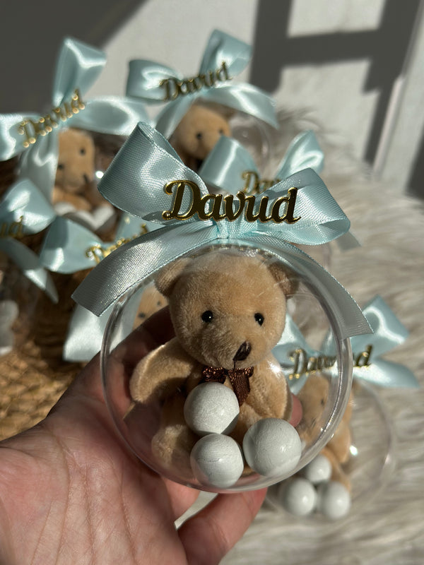 Teddy Bear Plush Newborn Bonbon Gift Set — Baby Boy Welcome Favour — Chocoodad Baku