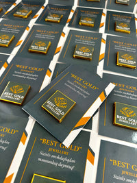 Gold Corporate Branding Chocolate Card — Custom Company Logo Gift — Chocoodad Baku
