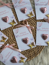 Butterfly Blush Pink Birthday Chocolate Card — School Classmate Favour — Chocoodad Baku