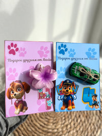Paw Patrol 4th Birthday Chocolate Card — Skye & Chase Mixed Favour — Chocoodad Baku