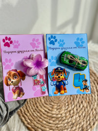 Paw Patrol 4th Birthday Chocolate Card — Skye & Chase Mixed Favour — Chocoodad Baku