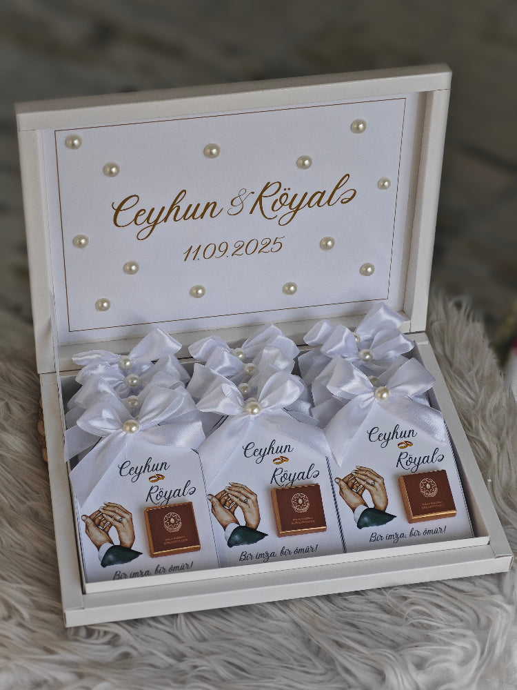 marriage day chocolate cards with box