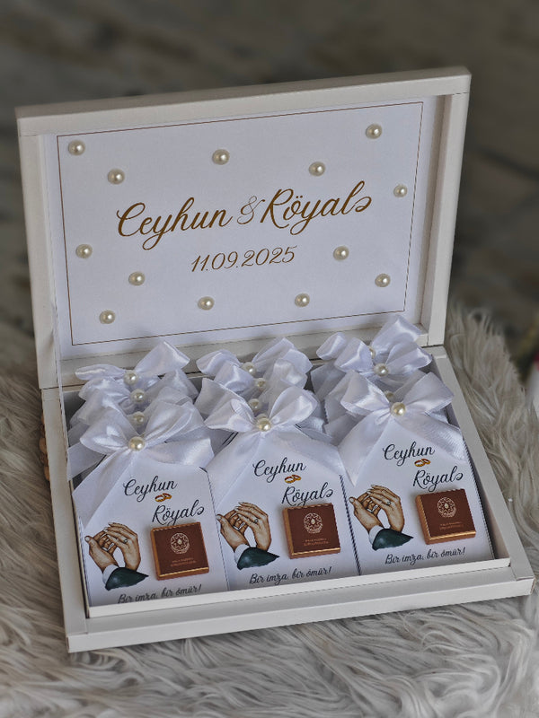 marriage day chocolate cards with box