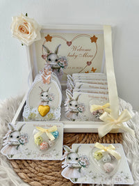 Bunny Newborn Gift Hamper — Welcome Baby Chocolate Card Display Box — Chocoodad Baku