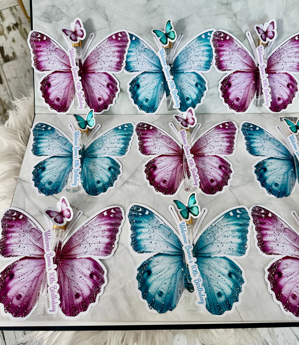 Butterfly Shaped Birthday Chocolate Card — Perfume Bottle Gift — Chocoodad Baku