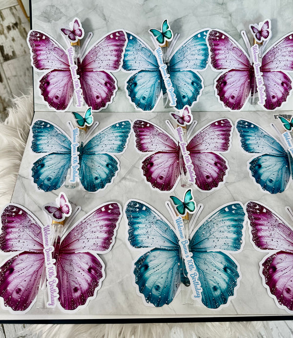 Butterfly Shaped Birthday Chocolate Card — Perfume Bottle Gift — Chocoodad Baku