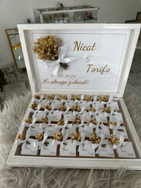 Yes Day White Shadow Box — Dried Flower & Chocolate Display Gift — Chocoodad Baku