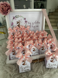 Pink Pearl Bunny Baby Girl Welcome Box — Shadow Box Chocolate Display — Chocoodad Baku