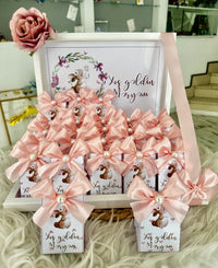 Pink Pearl Bunny Baby Girl Welcome Box — Shadow Box Chocolate Display — Chocoodad Baku