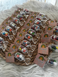Rainbow Rustic Bonbon Candy Favour — Personalised Name Tag Gift — Chocoodad Baku