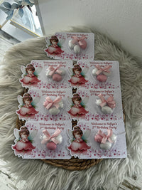 Fairy Angel Birthday Favour Card — Dragee Dome & Bow Girl Gift — Chocoodad Baku