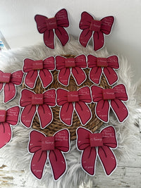 Dark Red Bow Birthday Favour Card — Personalised Chocolate Gift — Chocoodad Baku