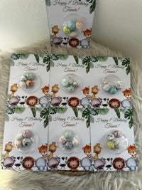 Jungle Safari 1st Birthday Favour Card — Bonbon Dome Baby Gift — Chocoodad Baku