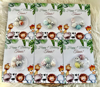Jungle Safari 1st Birthday Favour Card — Bonbon Dome Baby Gift — Chocoodad Baku