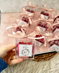 French Macaroon Clear Box Favour — Personalised Ribbon Gift — Chocoodad Baku