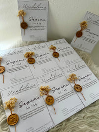 50th Anniversary Luxury Chocolate Card — Gold Wax Seal & Dried Flower — Chocoodad Baku