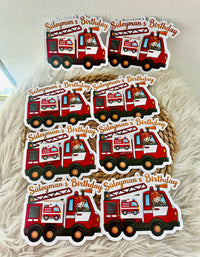 Fire Truck Birthday Favour Card — Personalised Chocolate Gift for Boys — Chocoodad Baku