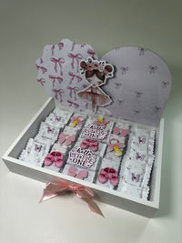 Hello Little One Baby Girl Shadow Box Hamper — Ballerina & Jungle Safari Display — Chocoodad Baku