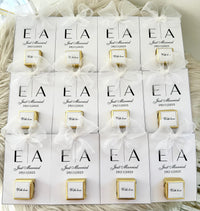 Just Married Monogram Wedding Chocolate Card — Organza Bow Favour — Chocoodad Baku